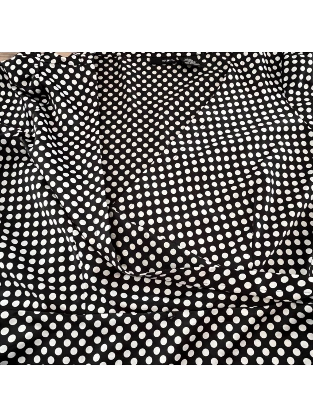 Mix It V-Neck Wrap Blouse Womens L Black Polka Dot - Picture 5 of 8